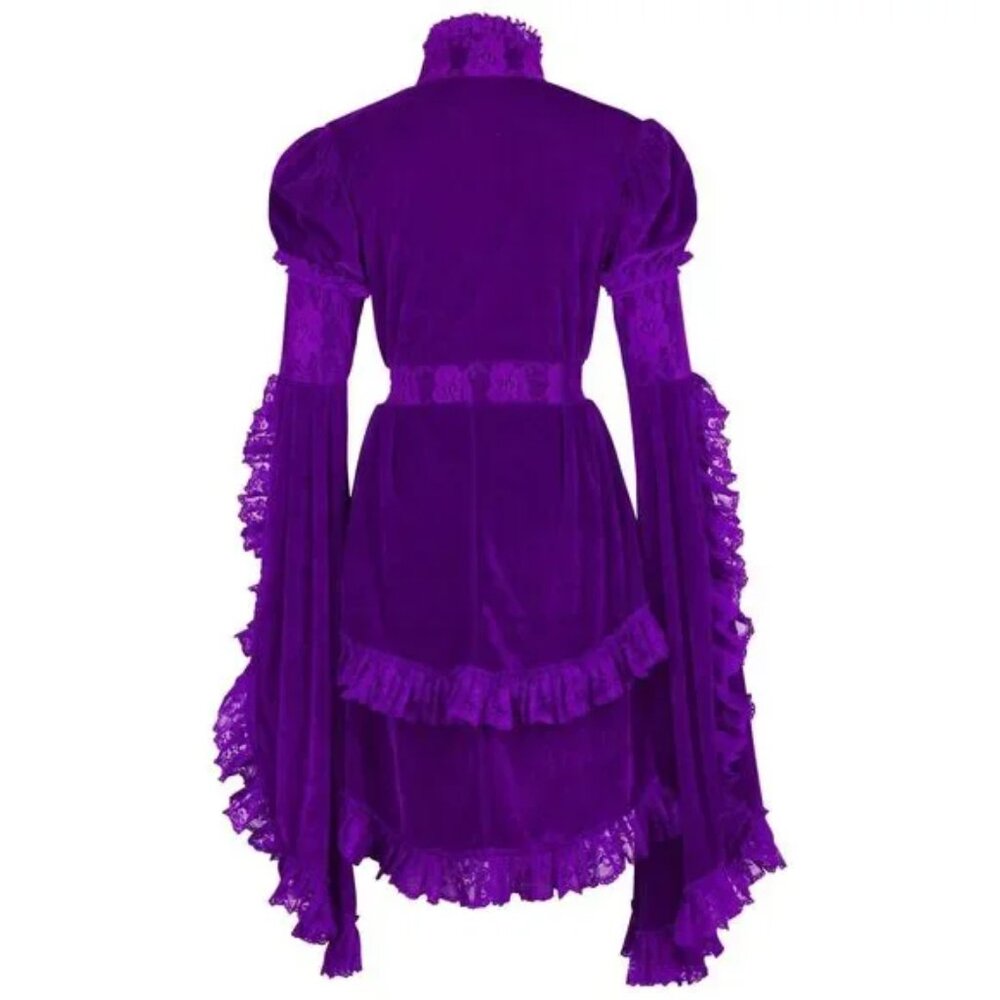 Purple Velvet & Lace Ruffled Jacket - Picture 4 of 7